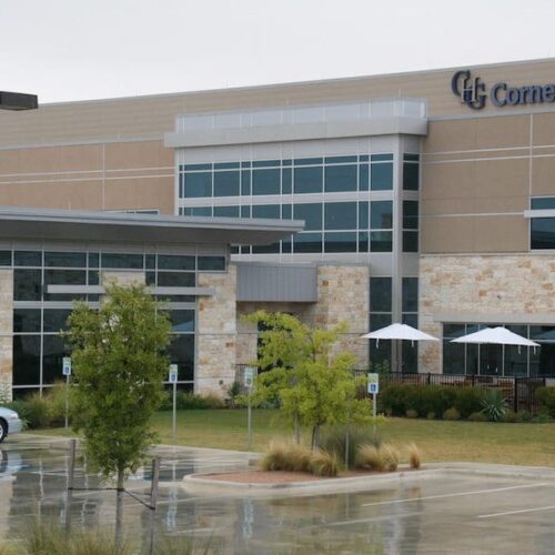 Exterior View of Building Curtain Wall System | Cornerstone Hospital of Round Rock Commercial Project | Anchor-Ventana