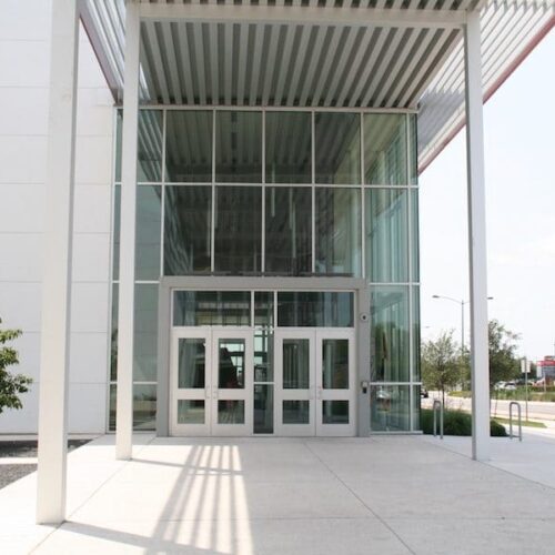 Curtain Wall & Entrance Doors | AISD Performing Arts Center | Commercial Projects | Anchor-Ventana