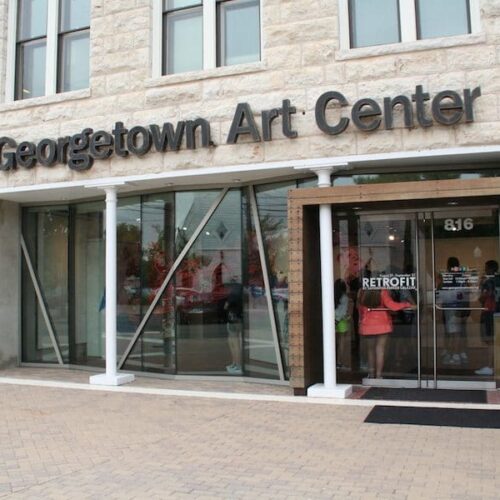 Exterior View of Frameless Glass Doors & Storefront Entrance | Georgetown Art Center | Commercial Projects | Anchor-Ventana