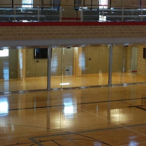 Interior View of Glass Wall System | Round Rock Sports Center | Commercial Projects | Anchor-Ventana