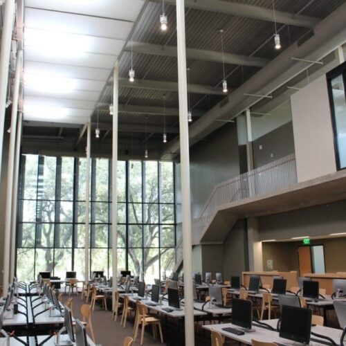 Interior View of Curtain Wall System | Munday Library at St. Edwards University | Commercial | Anchor-Ventana