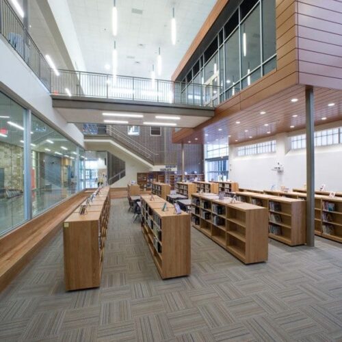 Interior View of Storefront Entrance with Major Industry Panel System | Dearing Elementary School | Commercial Projects | Anchor-Ventana