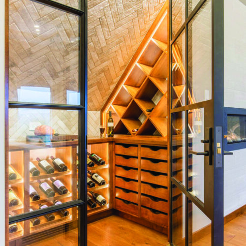 wine room in corner