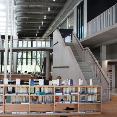 Interior View of Curtain Wall System | Munday Library at St. Edwards University | Commercial | Anchor-Ventana