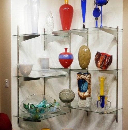 Open Display with Glass Shelves | Cabinet Glass & Shelves Gallery | Residential Products | Anchor-Ventana Glass