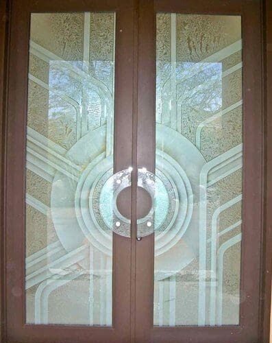 DecoTherm Glass French Doors at Entry | Colored Glass Gallery | Residential Products | Anchor-Ventana Glass