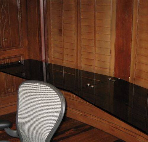 Bronze Glass Desk Top in Home Office | Glass Countertops / Table Tops Gallery | Residential Products | Anchor-Ventana Glass