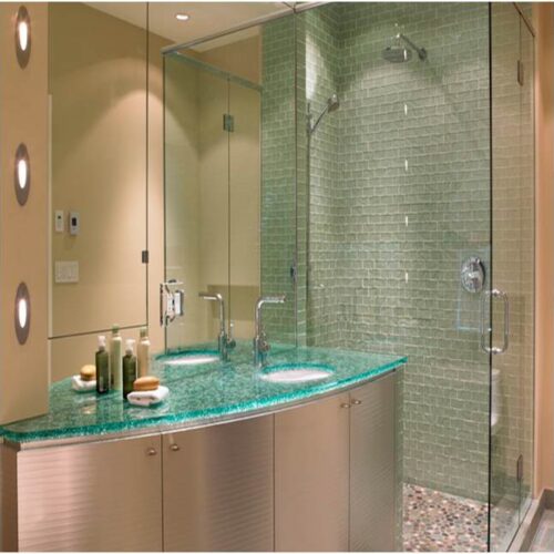 Glass Top in Bathroom | Glass tops / Table Tops Gallery | Residential Products | Anchor-Ventana Glass