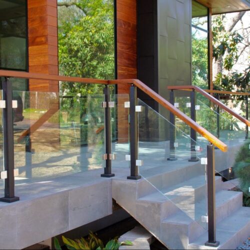 Exterior Clear Glass Handrail Systems | Glass Handrail Systems | Residential Gallery | Anchor-Ventana Glass