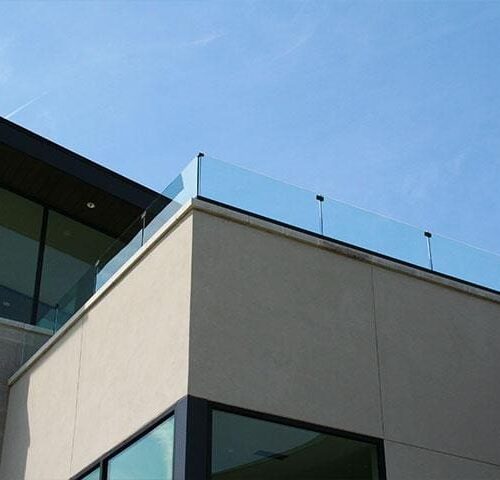 Exterior Clear Glass Handrail / Guardrail System | Glass Handrail Systems | Residential Gallery | Anchor-Ventana Glass