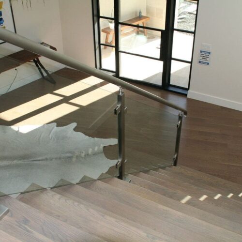 Interior Glass Handrail System on Staircase | Glass Handrail Systems | Residential Gallery | Anchor-Ventana Glass