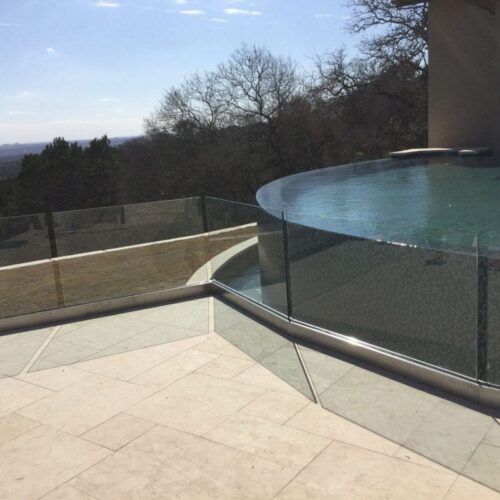 Exterior Glass Handrail System on Patio Deck | Glass Handrail Systems | Residential Gallery | Anchor-Ventana Glass