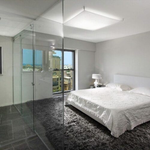 Frameless Glass Wall System Bathroom Enclosure | Glass Wall Systems Gallery | Residential Products | Anchor-Ventana Glass