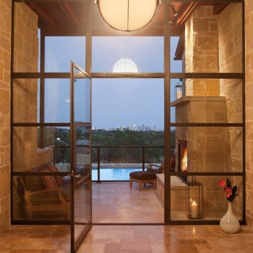 Clear Glass Installed in Steel Doors | Glass Wall Systems Gallery | Residential Products | Anchor-Ventana Glass