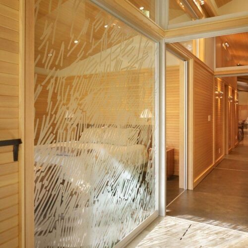 Custom Etched Glass Wall System | Glass Wall Systems Gallery | Residential Products | Anchor-Ventana Glass