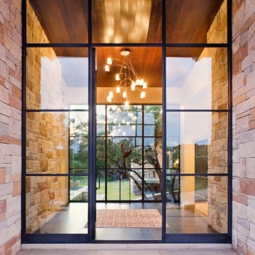 Clear Glass Installed in Steel Doors | Glass Wall Systems Gallery | Residential Products | Anchor-Ventana Glass