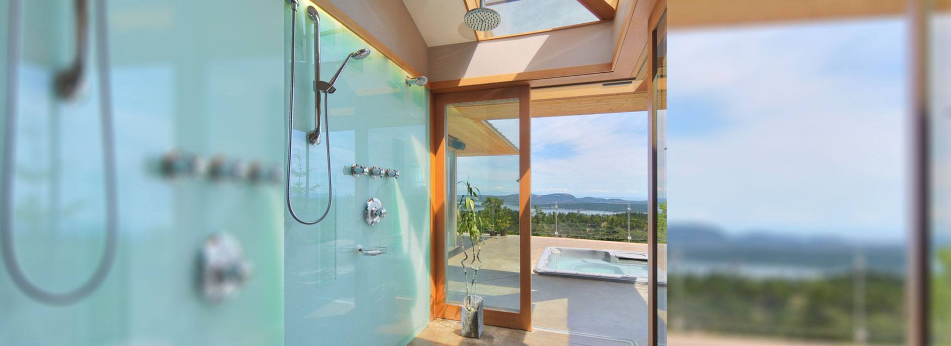 Colored Glass | Residential Gallery | Shower Backsplash | Anchor-Ventana Glass Company