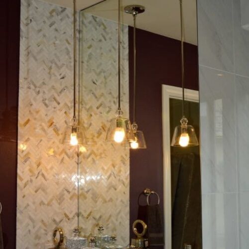 Frameless Mirror in Powder Bathroom | Mirrors Gallery | Anchor-Ventana Glass