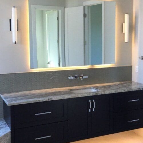 3D Backlit Frameless Mirror in Bathroom | Mirrors Gallery | Anchor-Ventana Glass