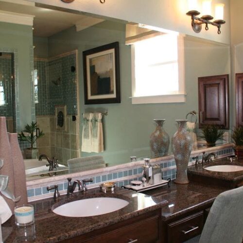 Beveled Vanity Mirror in Bathroom | Mirrors Gallery | Anchor-Ventana Glass