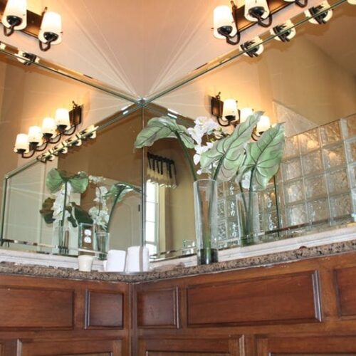 Vanity Mirror with Bevel Strips in Bathroom | Mirrors Gallery | Anchor-Ventana Glass