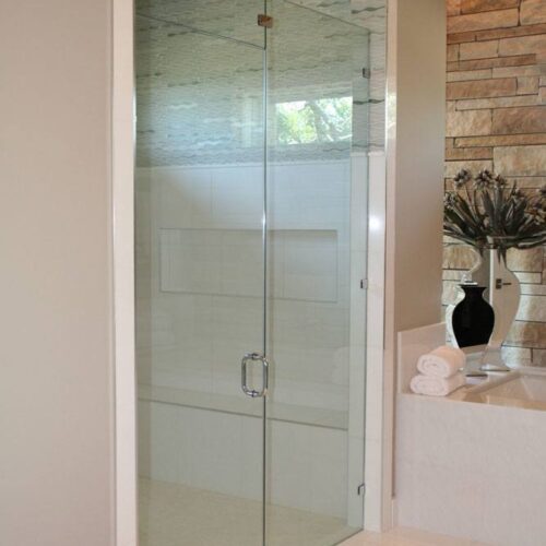 Frameless Inline Glass Shower | Shower Gallery | Anchor-Ventana Glass