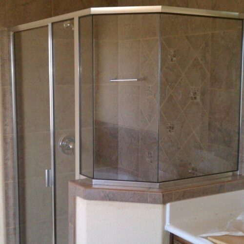 Simple Shower Framed Door | Tiled Wall Shower | Shower Gallery | Anchor-Ventana Glass