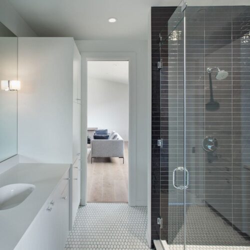 Frameless Inline Glass Shower | Shower Gallery | Anchor-Ventana Glass