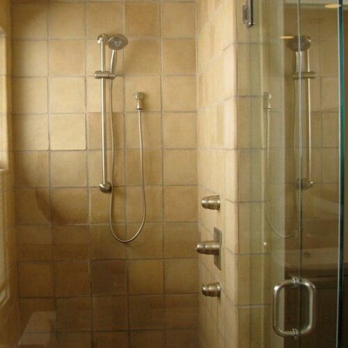 Frameless Corner Shower Enclosure in Bathroom | Shower Gallery | Anchor-Ventana Glass